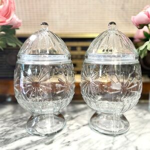 ✨NEW🐣Target Bullseye Playground 2026 Elegant Egg Shaped Glass Candy Jar SET🫙